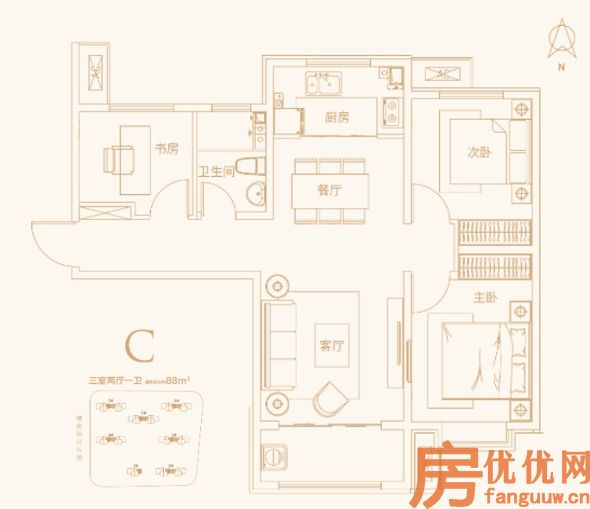 3室2厅1卫