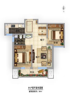 建筑面积84