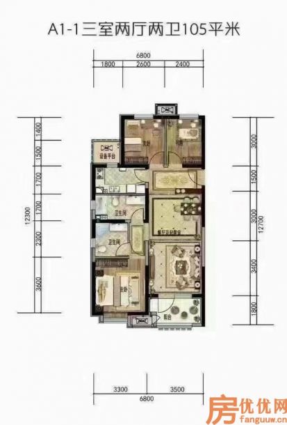 建筑面积105
